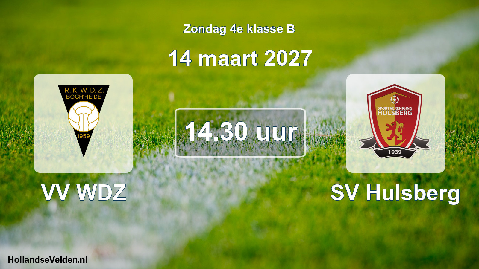 Geplande wedstrijd: VV WDZ - SV Hulsberg (14 maart 2027)
