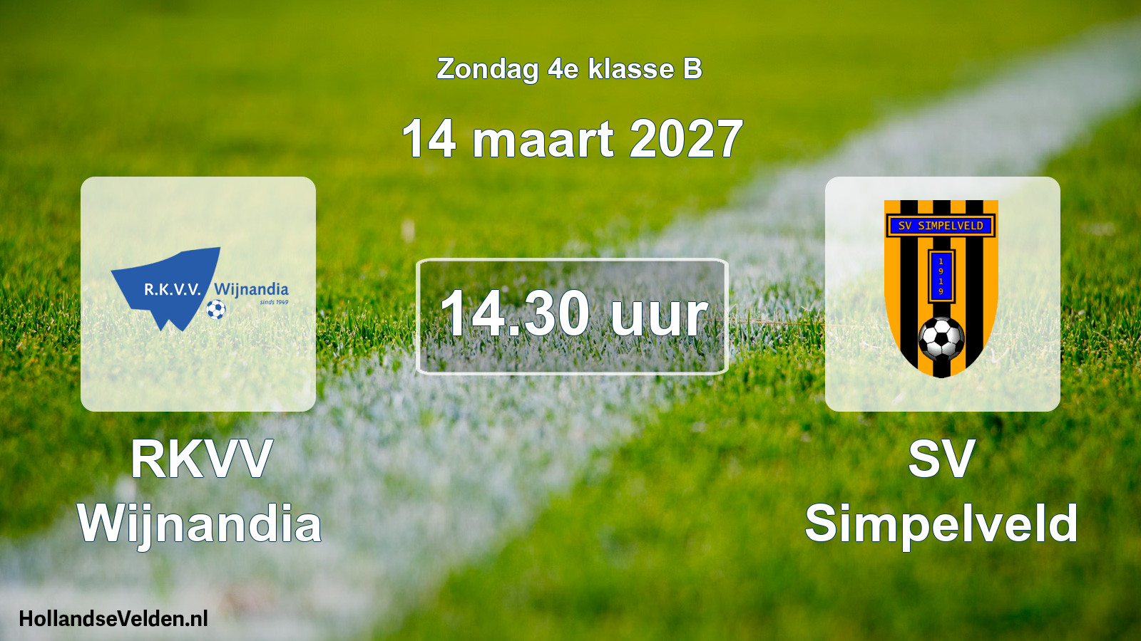 Geplande wedstrijd: RKVV Wijnandia - SV Simpelveld (14 maart 2027)