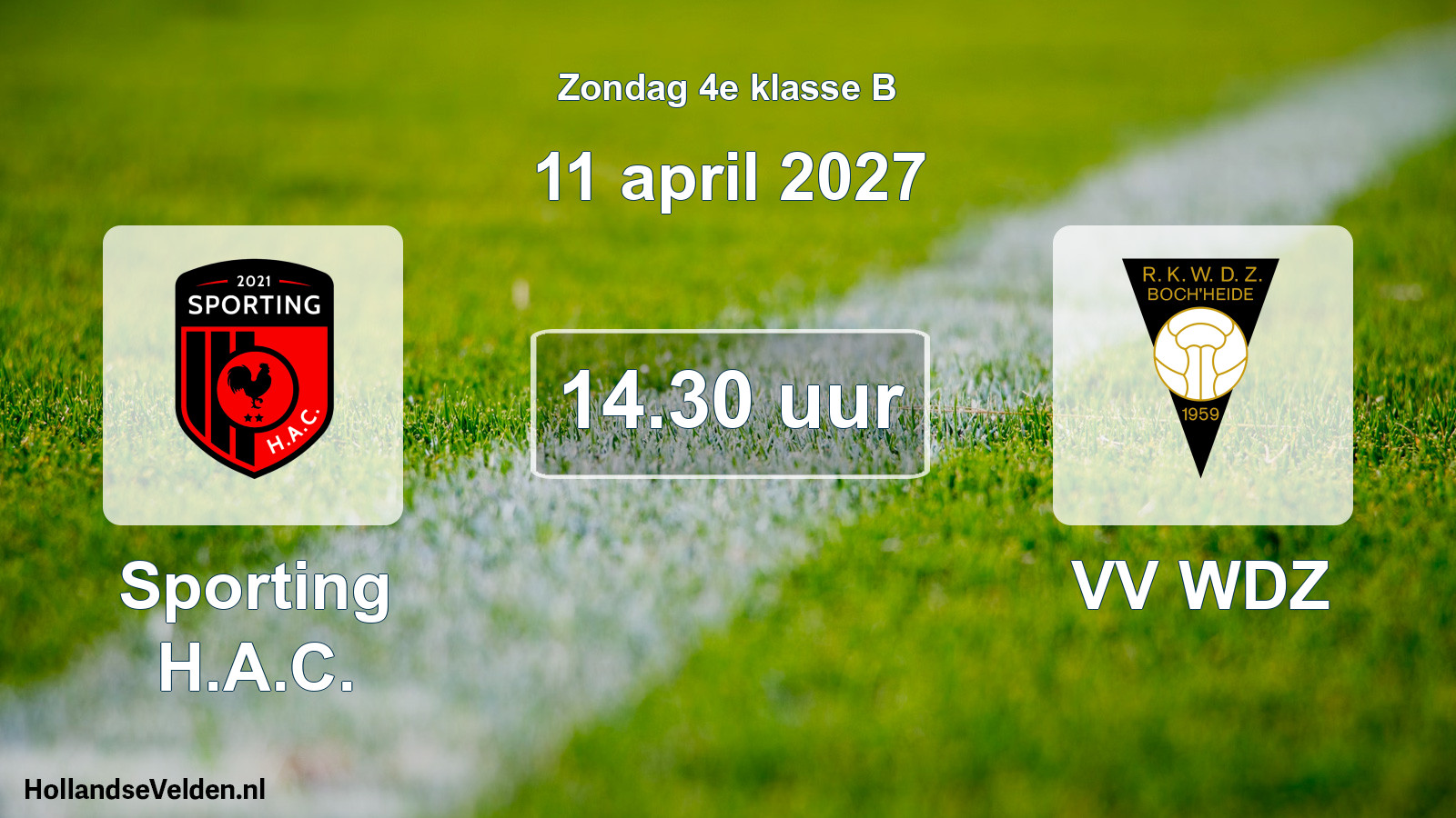 Geplande wedstrijd: Sporting H.A.C. - VV WDZ (11 april 2027)
