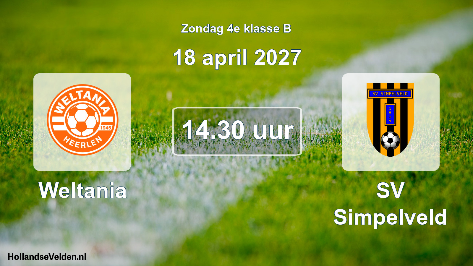 Geplande wedstrijd: Weltania - SV Simpelveld (18 april 2027)