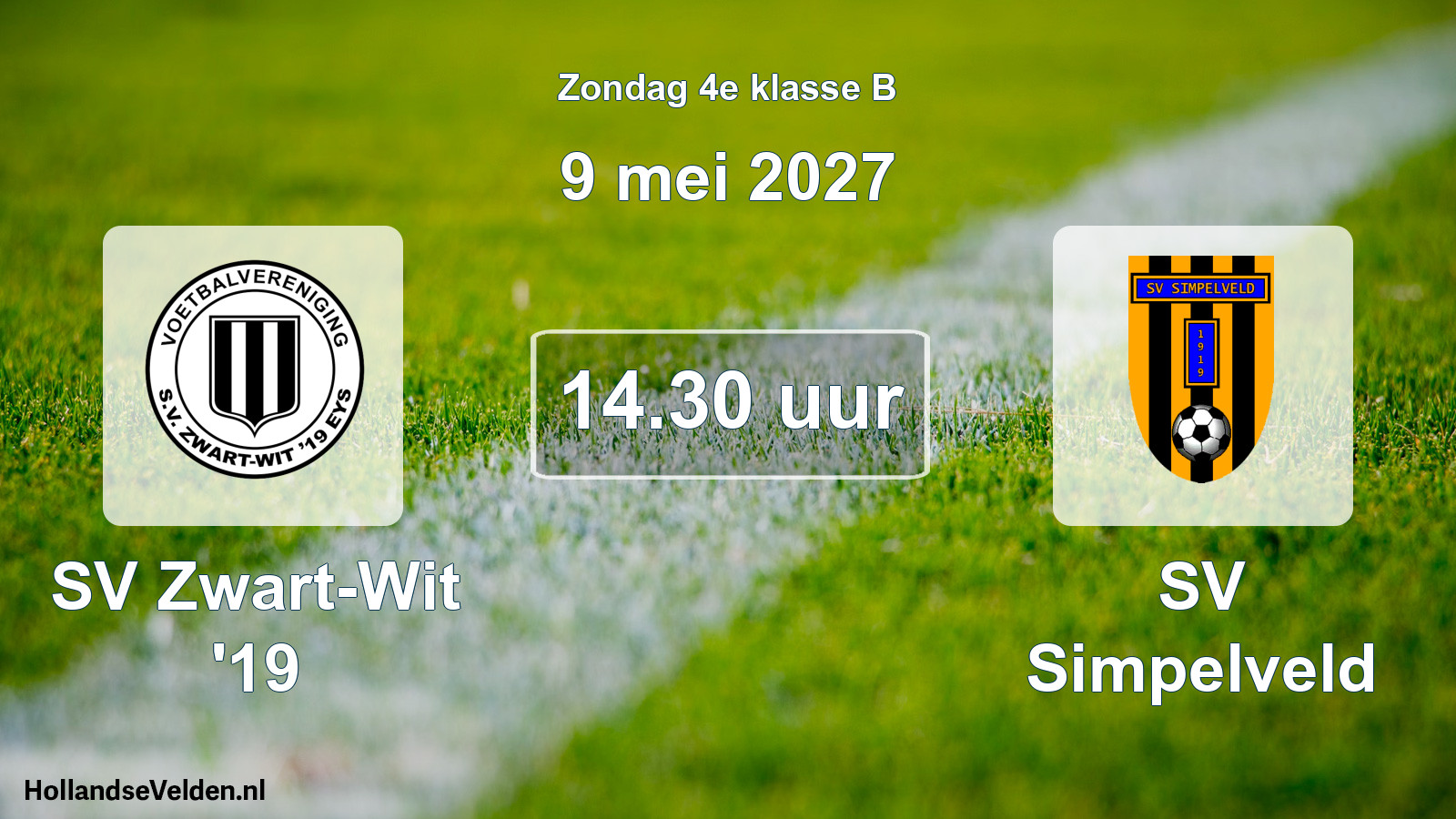 Geplande wedstrijd: SV Zwart-Wit '19 - SV Simpelveld (9 mei 2027)