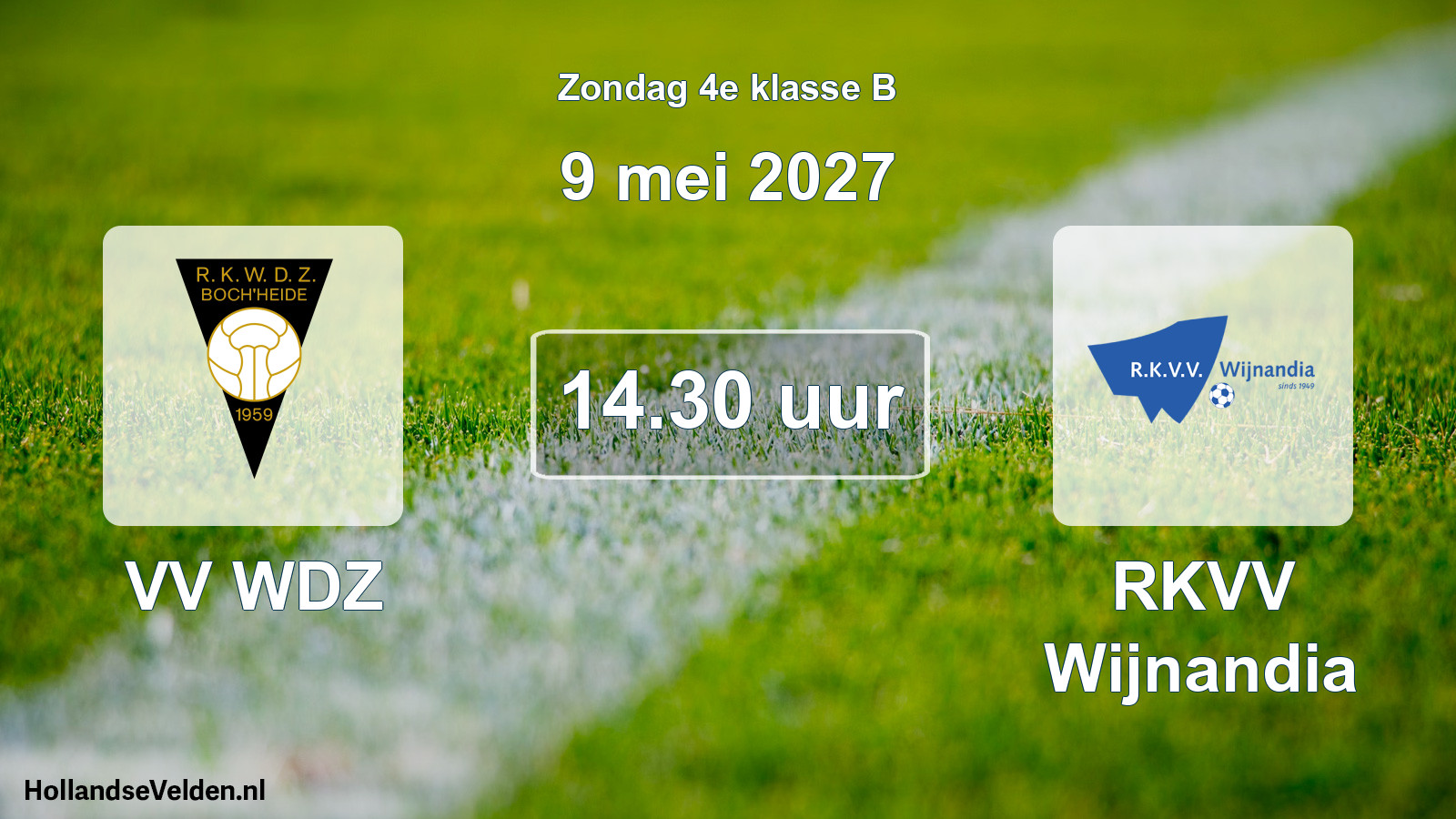 Geplande wedstrijd: VV WDZ - RKVV Wijnandia (9 mei 2027)
