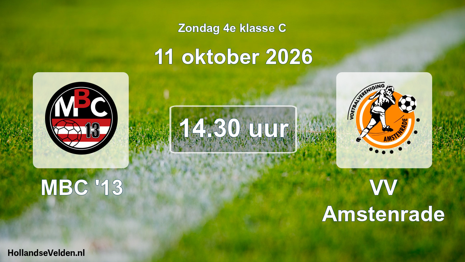 Scheduled Match: MBC '13 - VV Amstenrade (11 October 2026)