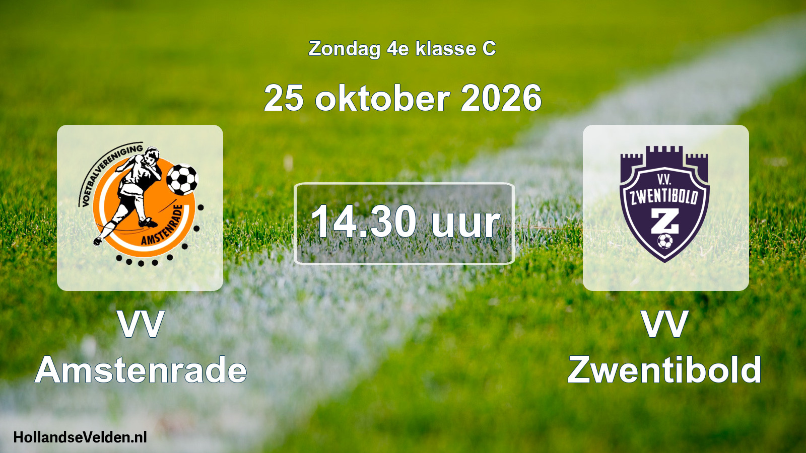 Geplande wedstrijd: VV Amstenrade - VV Zwentibold (25 oktober 2026)