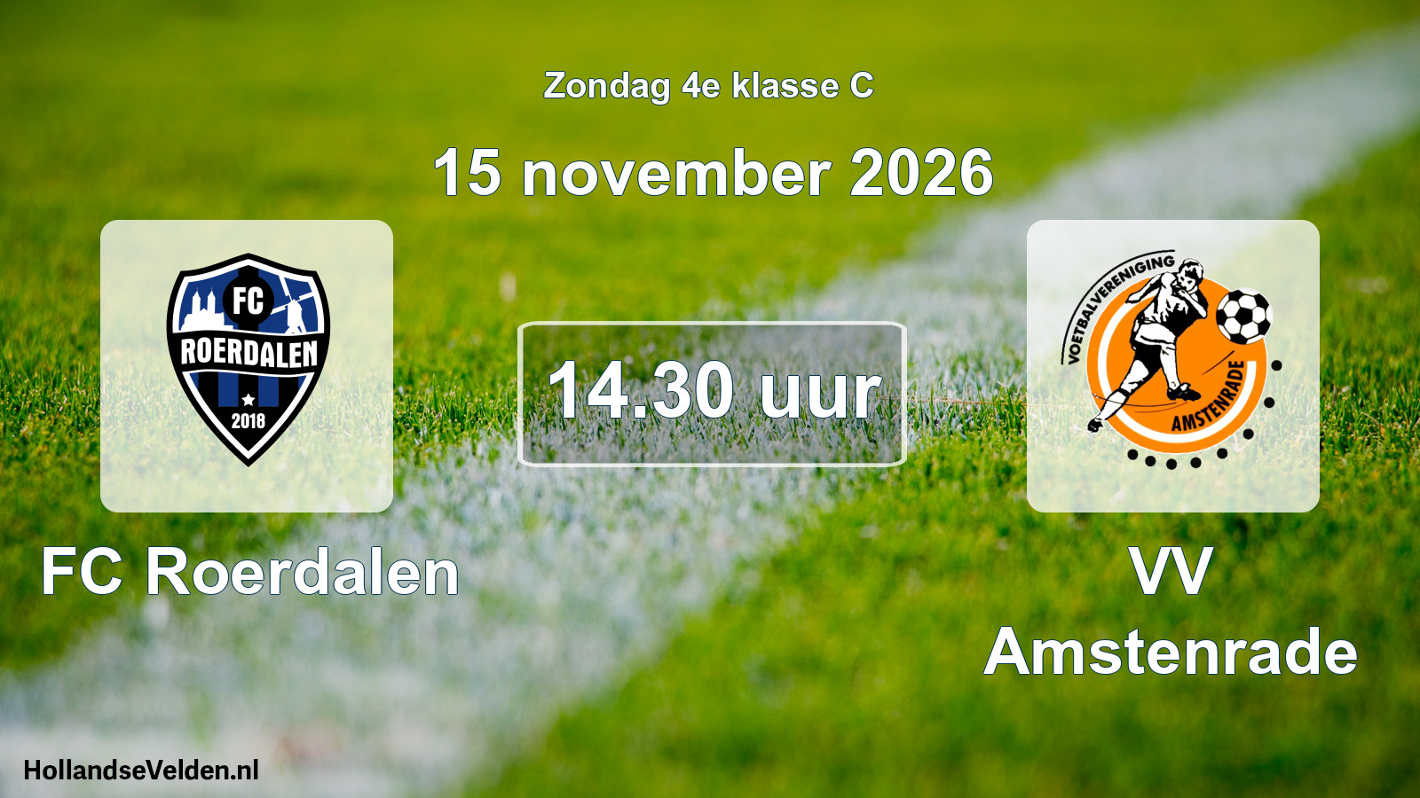 Geplande wedstrijd: FC Roerdalen - VV Amstenrade (15 november 2026)
