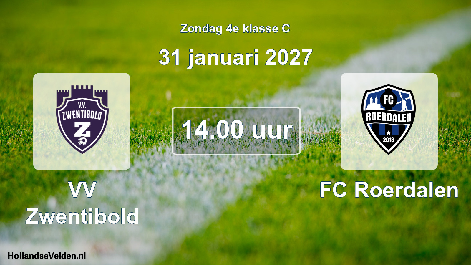 Geplande wedstrijd: VV Zwentibold - FC Roerdalen (31 januari 2027)