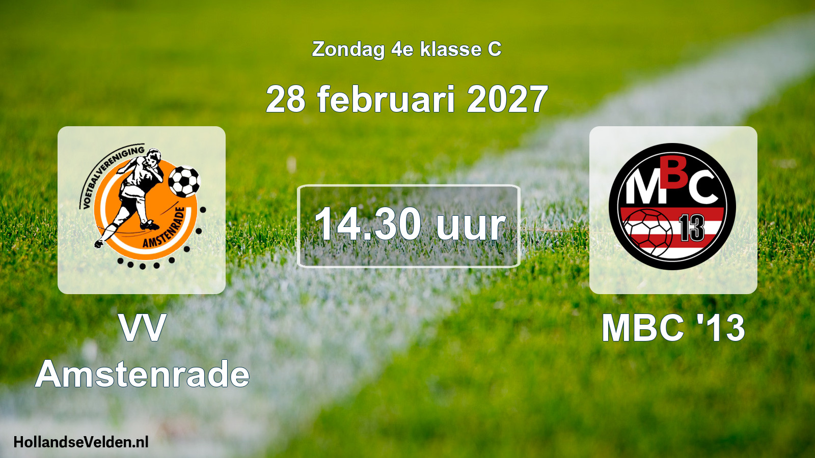 Geplande wedstrijd: VV Amstenrade - MBC '13 (28 februari 2027)