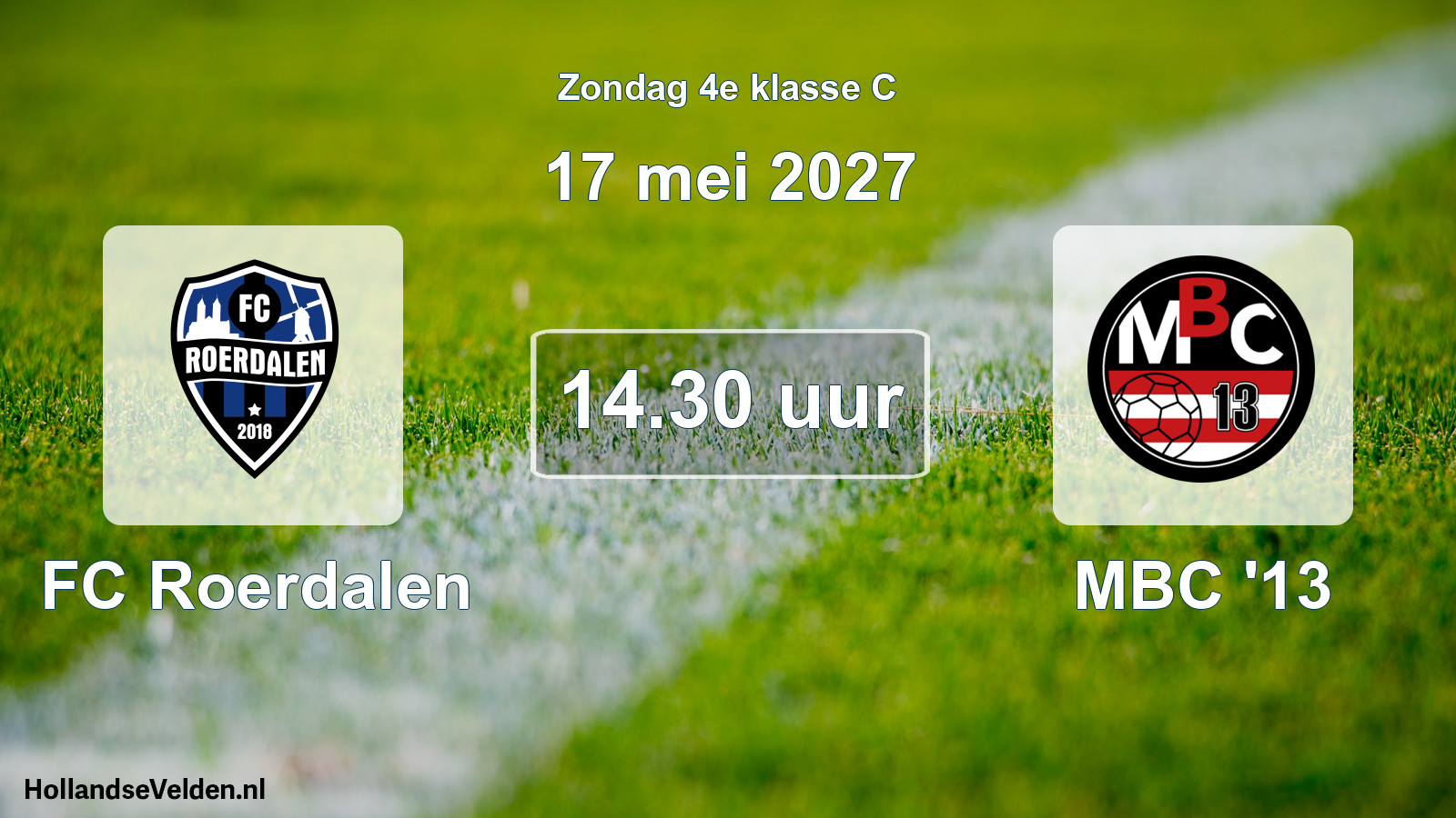 Geplande wedstrijd: FC Roerdalen - MBC '13 (17 mei 2027)