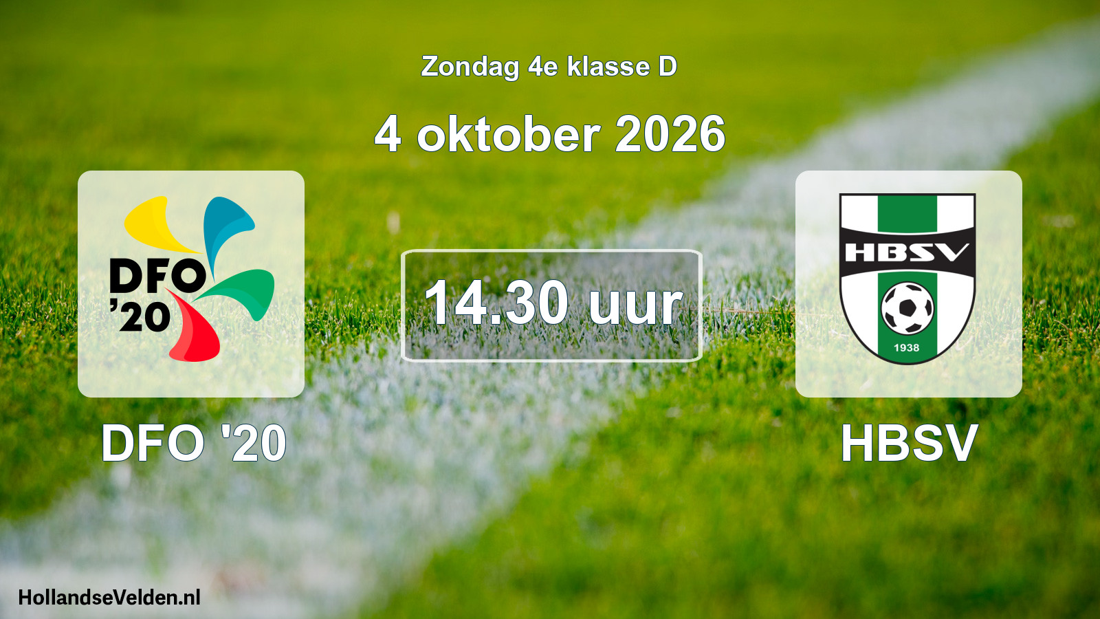 Geplande wedstrijd: DFO '20 - HBSV (4 oktober 2026)