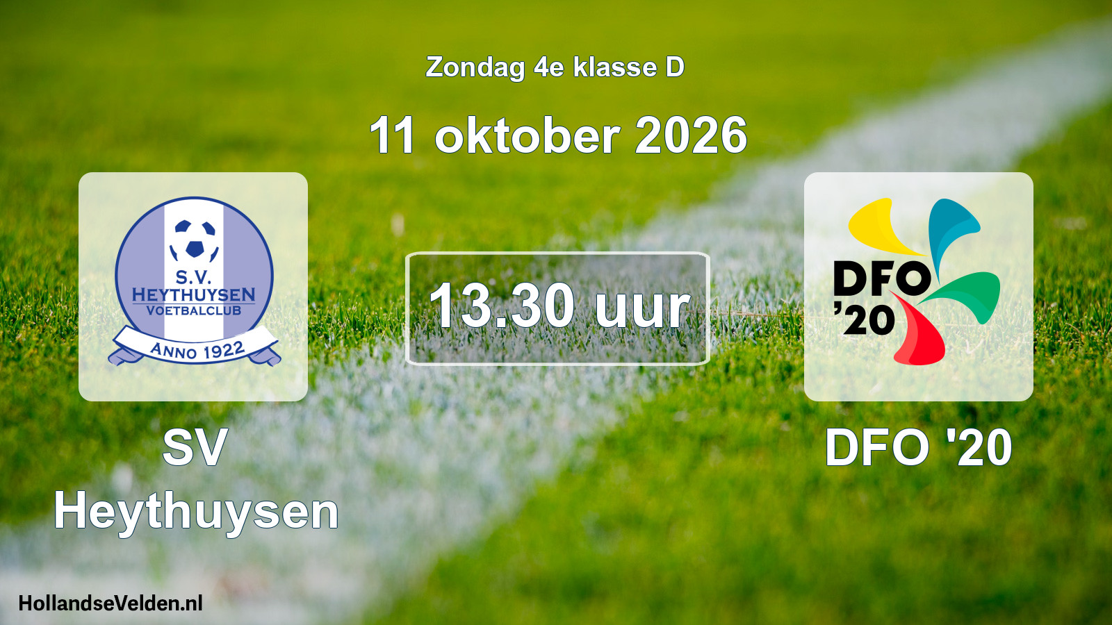 Geplande wedstrijd: SV Heythuysen - DFO '20 (11 oktober 2026)