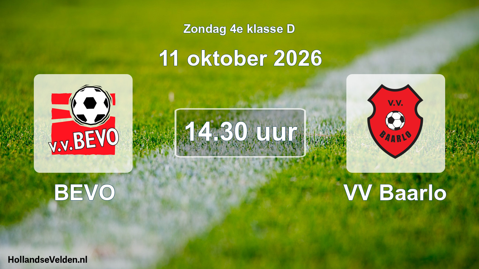 Geplande wedstrijd: BEVO - VV Baarlo (11 oktober 2026)