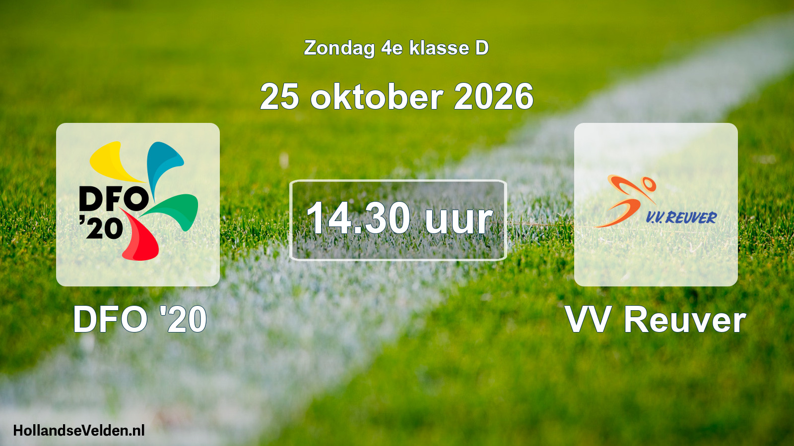Geplande wedstrijd: DFO '20 - VV Reuver (25 oktober 2026)