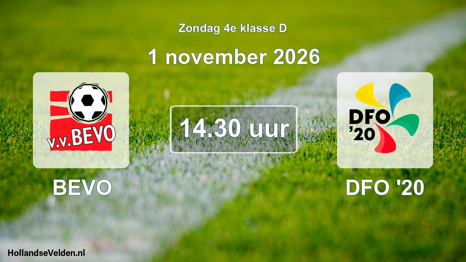 Geplande wedstrijd: BEVO - DFO '20 (1 november 2026)
