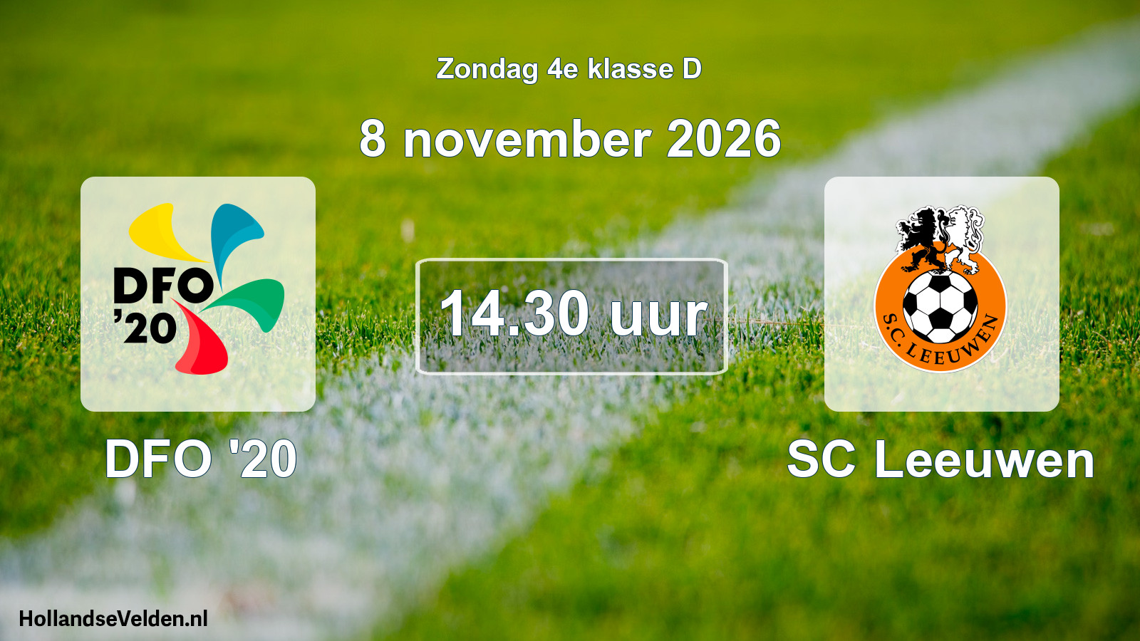 Geplande wedstrijd: DFO '20 - SC Leeuwen (8 november 2026)