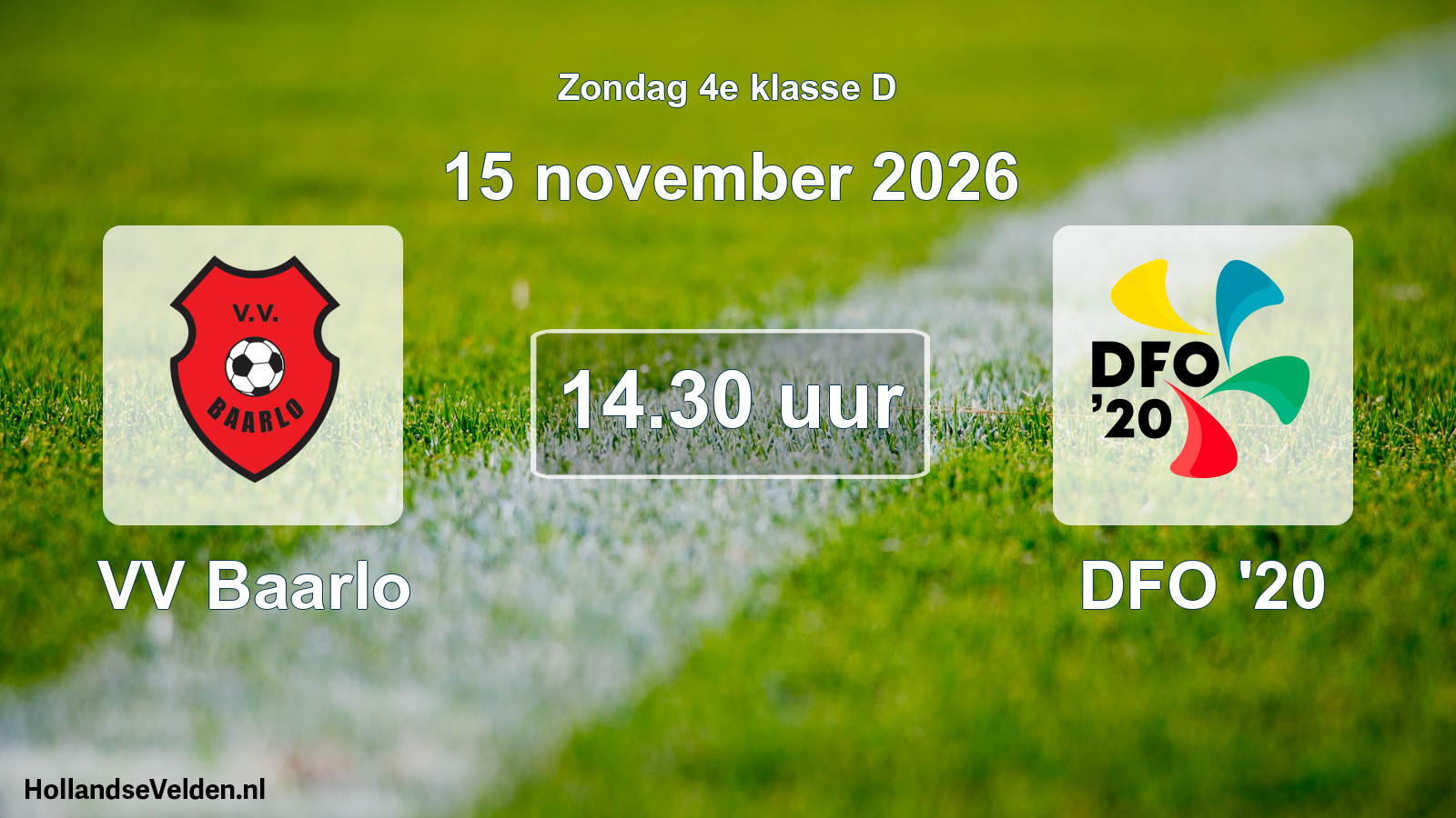 Geplande wedstrijd: VV Baarlo - DFO '20 (15 november 2026)
