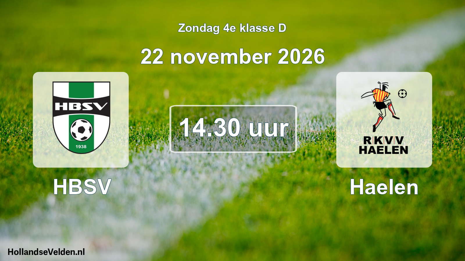 Geplande wedstrijd: HBSV - Haelen (22 november 2026)