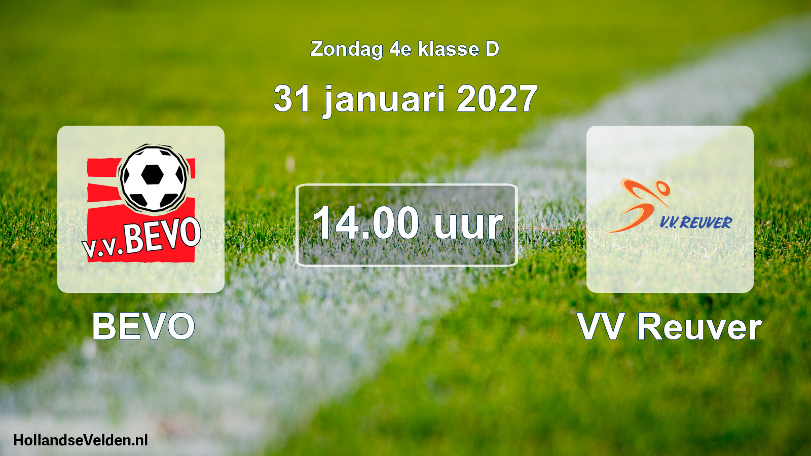 Geplande wedstrijd: BEVO - VV Reuver (31 januari 2027)