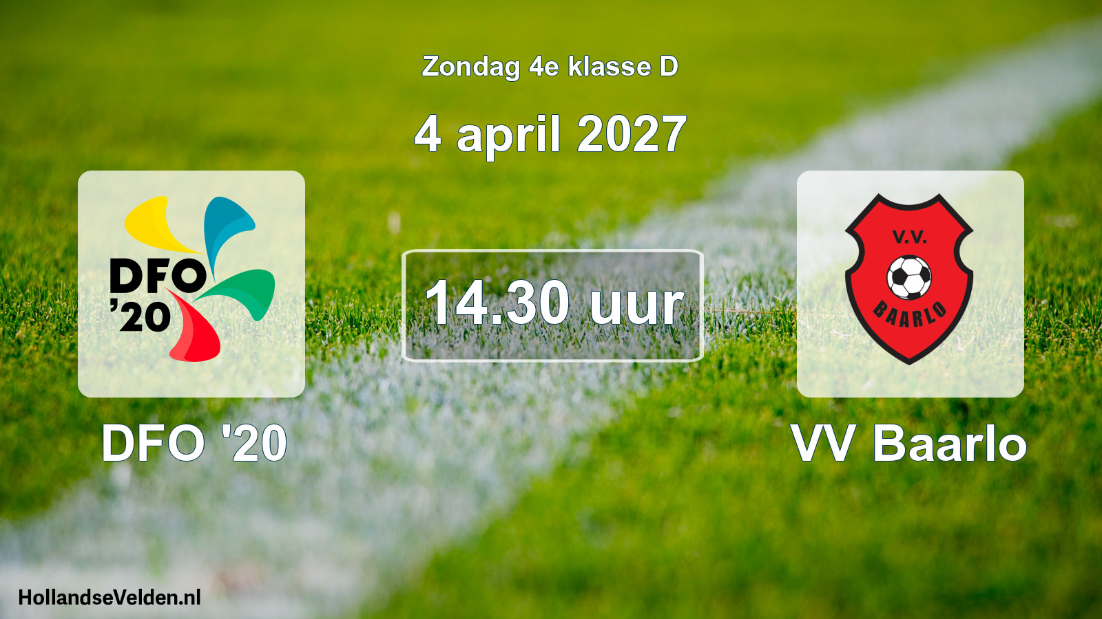 Geplande wedstrijd: DFO '20 - VV Baarlo (4 april 2027)