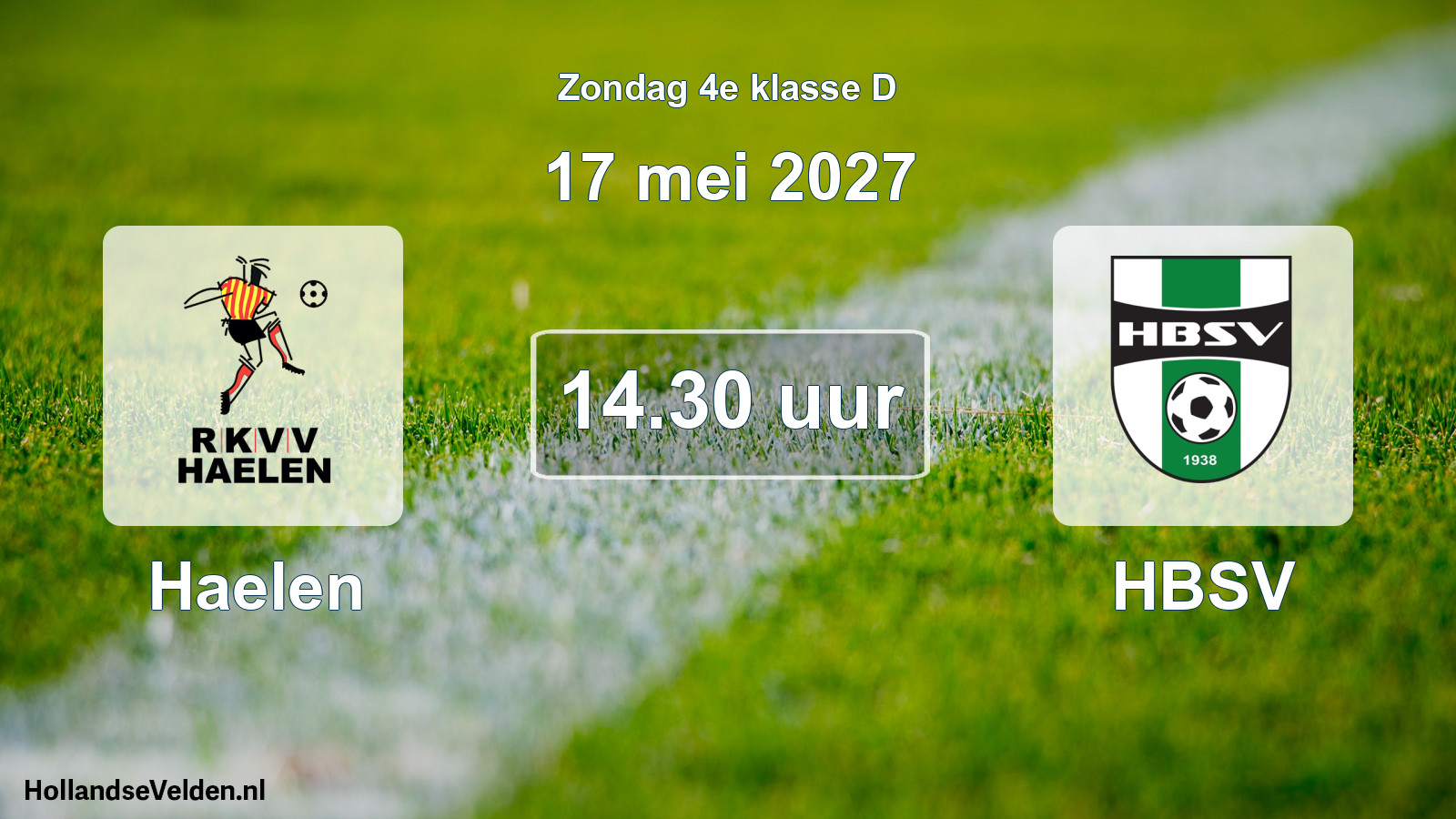 Geplande wedstrijd: Haelen - HBSV (17 mei 2027)