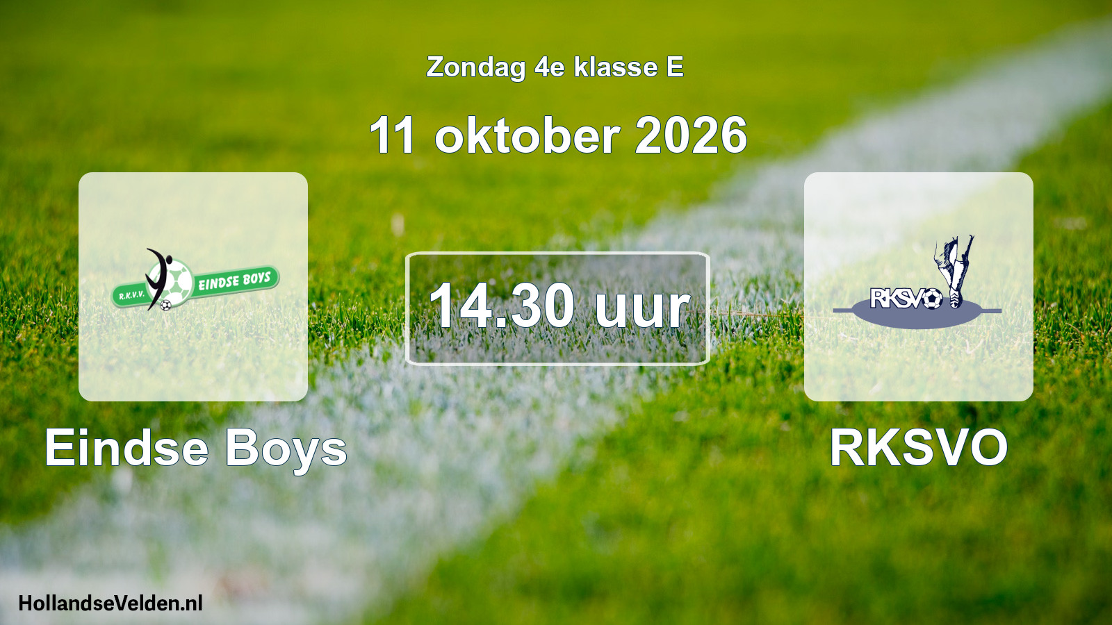 Geplande wedstrijd: Eindse Boys - RKSVO (11 oktober 2026)