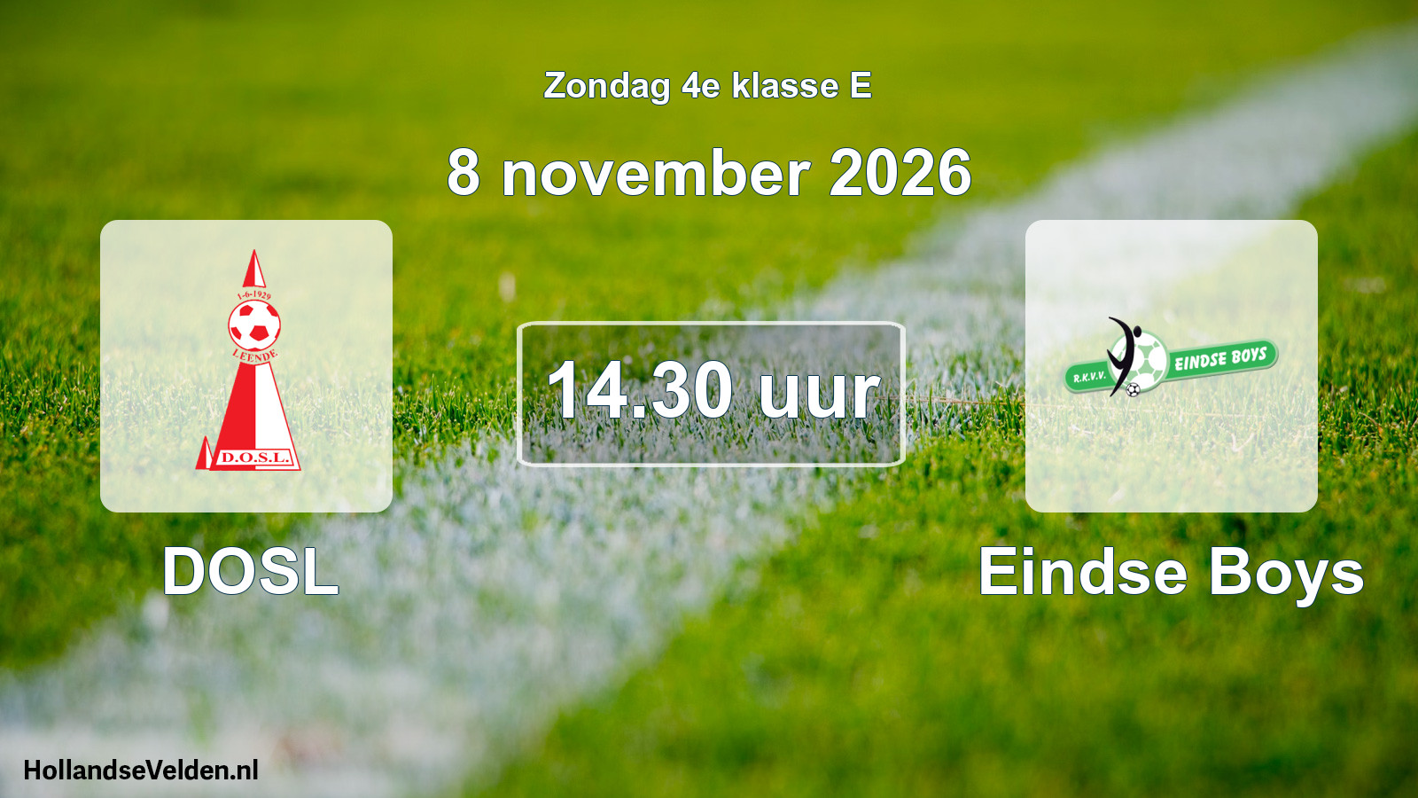 Geplande wedstrijd: DOSL - Eindse Boys (8 november 2026)