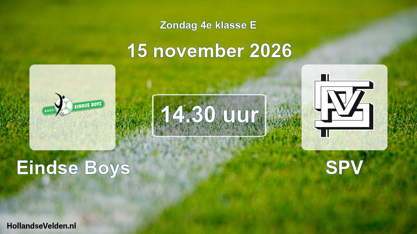 Geplande wedstrijd: Eindse Boys - SPV (15 november 2026)