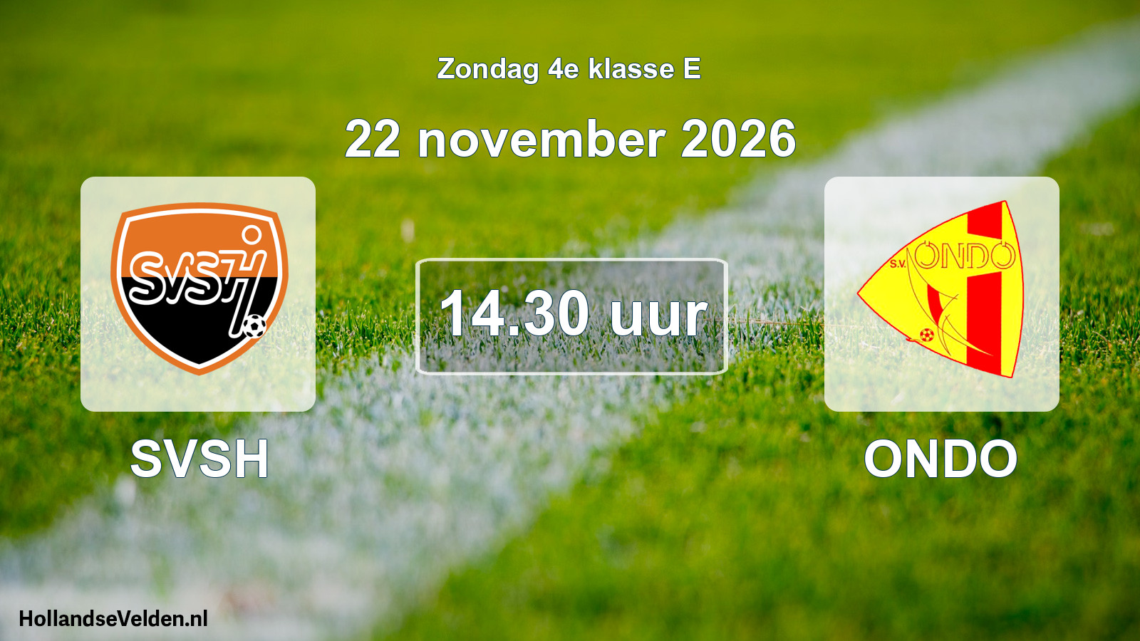 Geplande wedstrijd: SVSH - ONDO (22 november 2026)