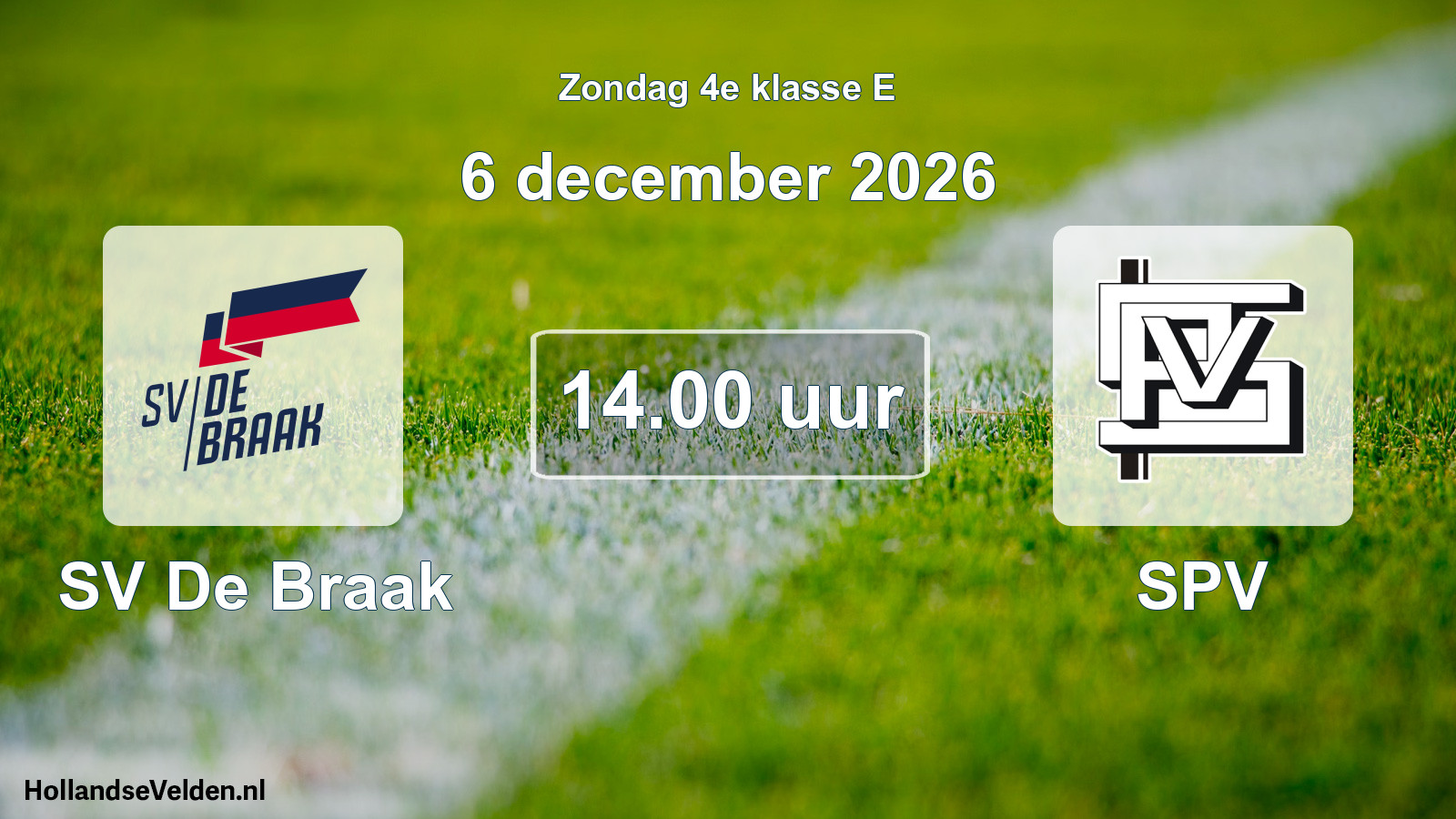 Geplande wedstrijd: SV De Braak - SPV (6 december 2026)