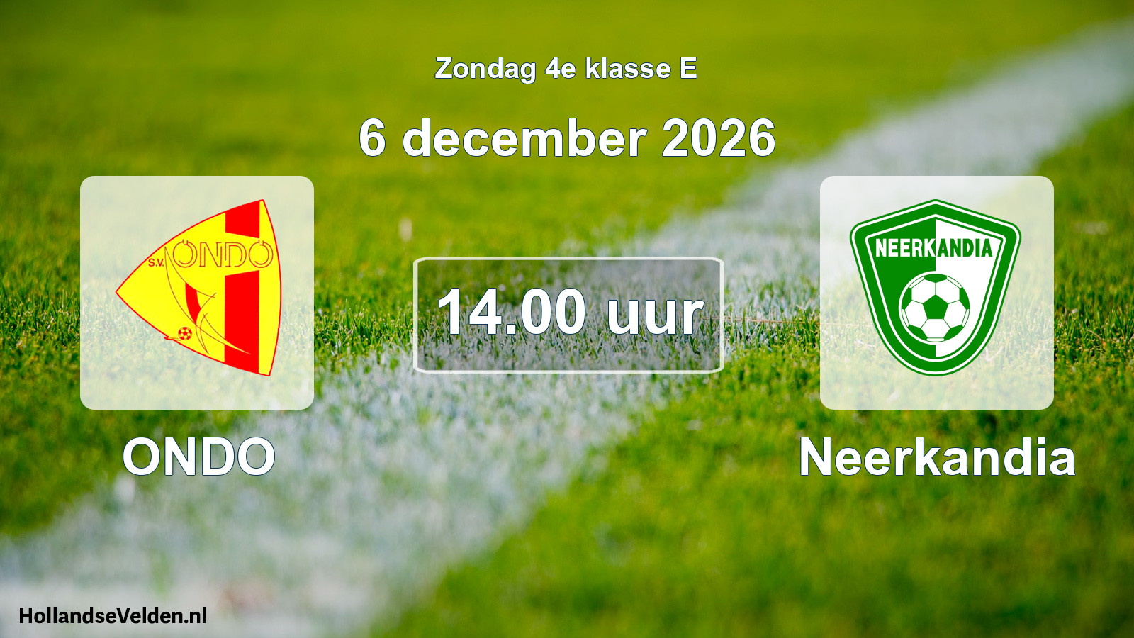Geplande wedstrijd: ONDO - Neerkandia (6 december 2026)