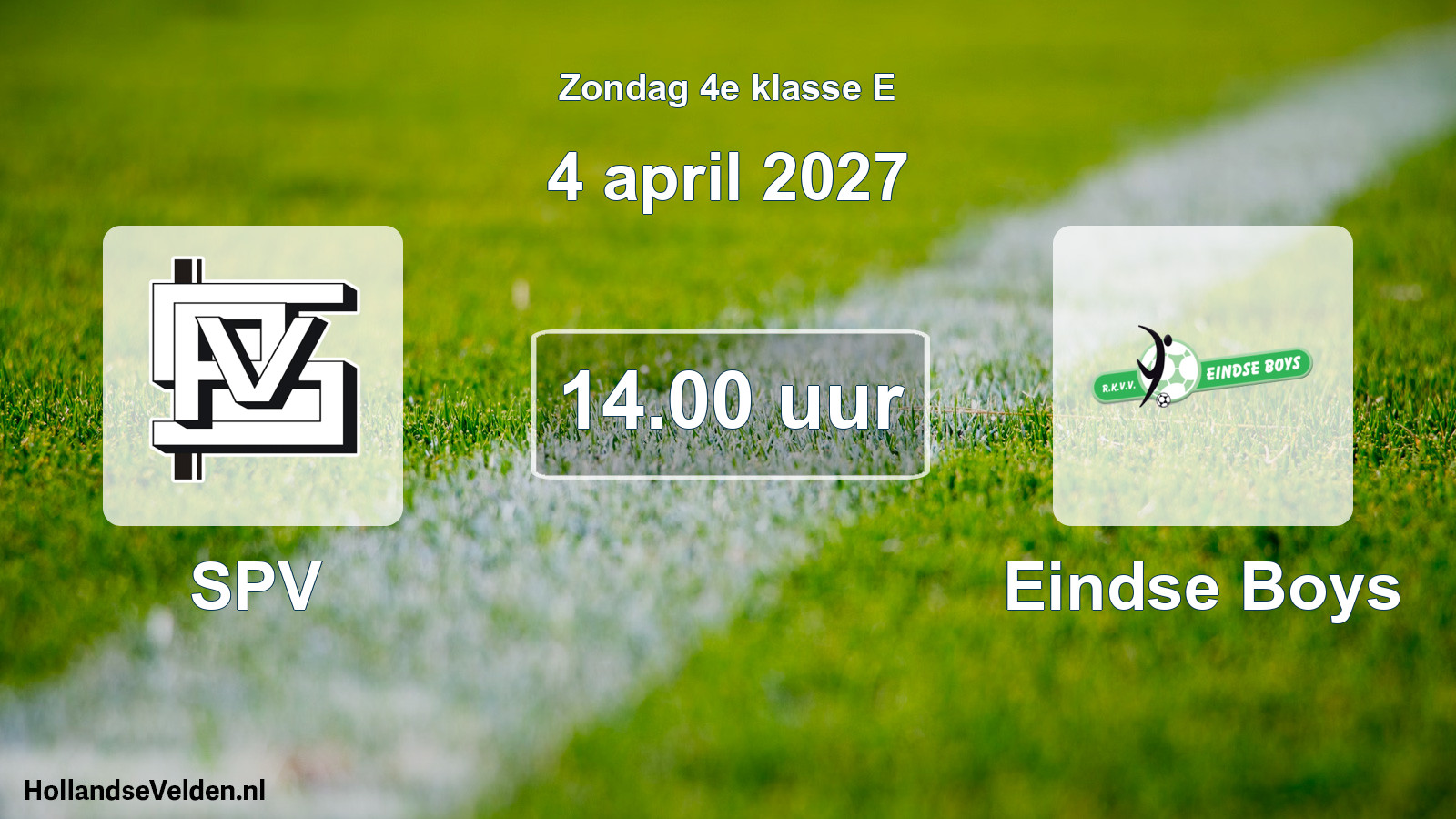 Geplande wedstrijd: SPV - Eindse Boys (4 april 2027)