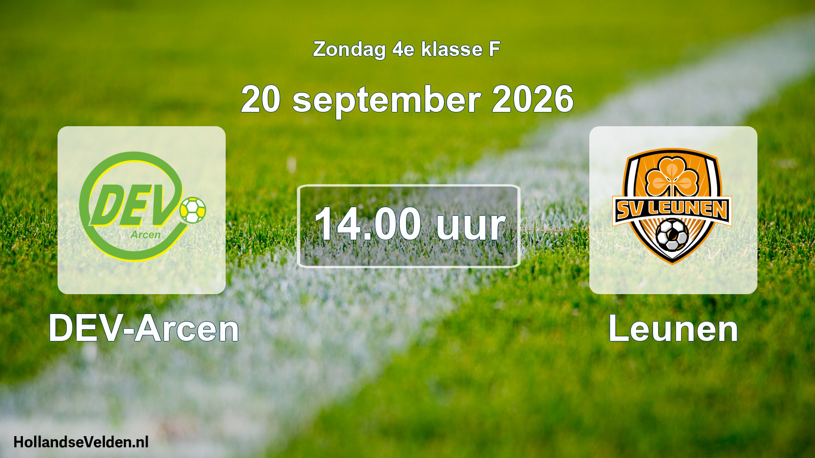 Geplande wedstrijd: DEV-Arcen - Leunen (20 september 2026)