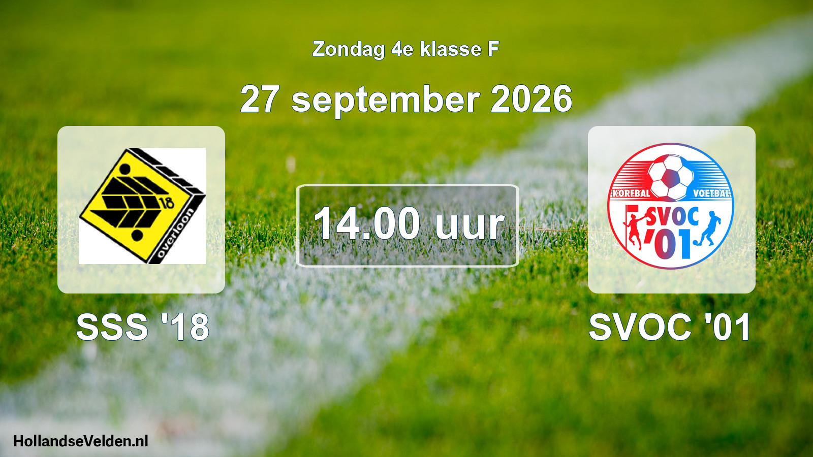 Geplande wedstrijd: SSS '18 - SVOC '01 (27 september 2026)