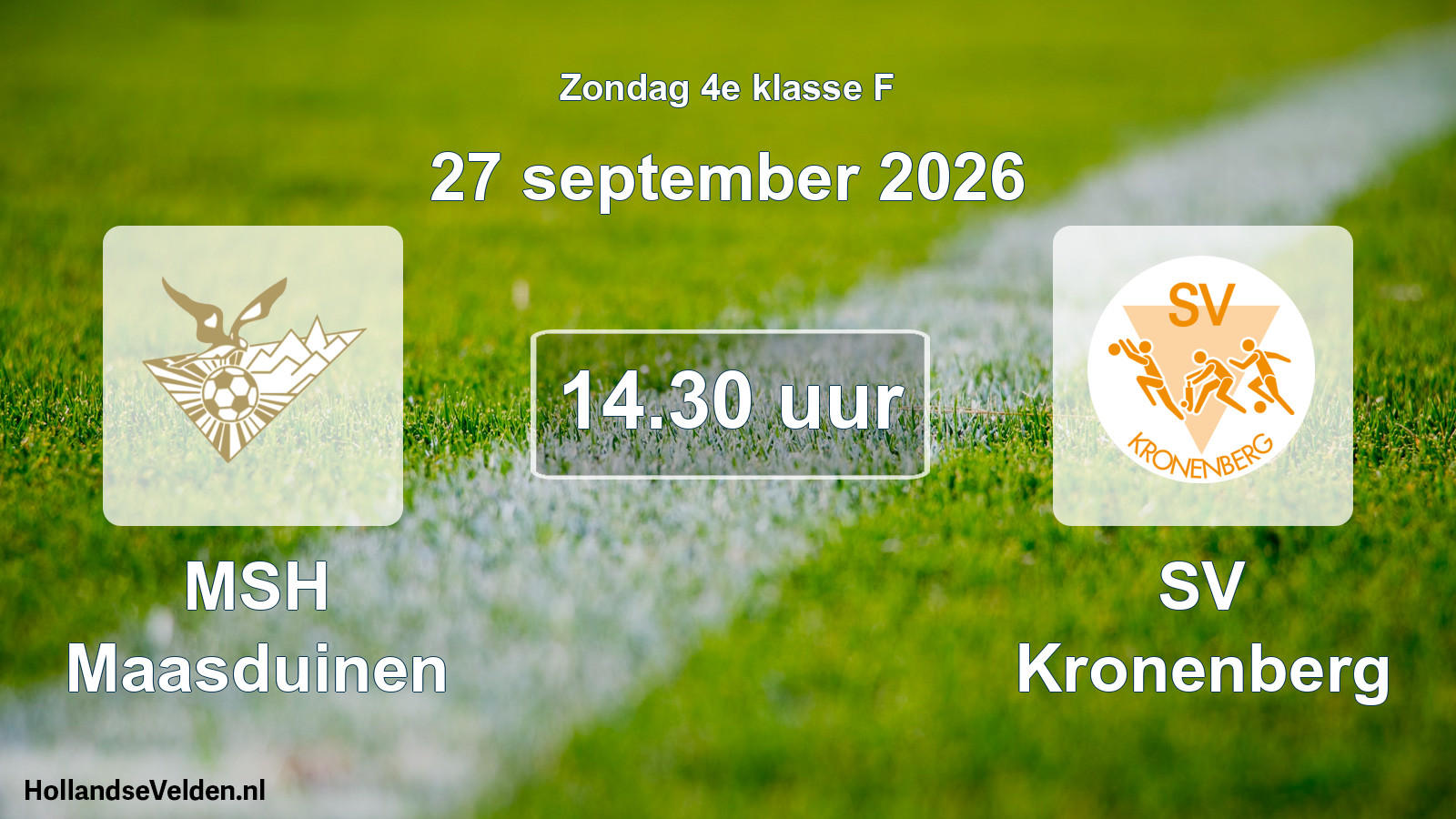 Geplande wedstrijd: MSH Maasduinen - SV Kronenberg (27 september 2026)