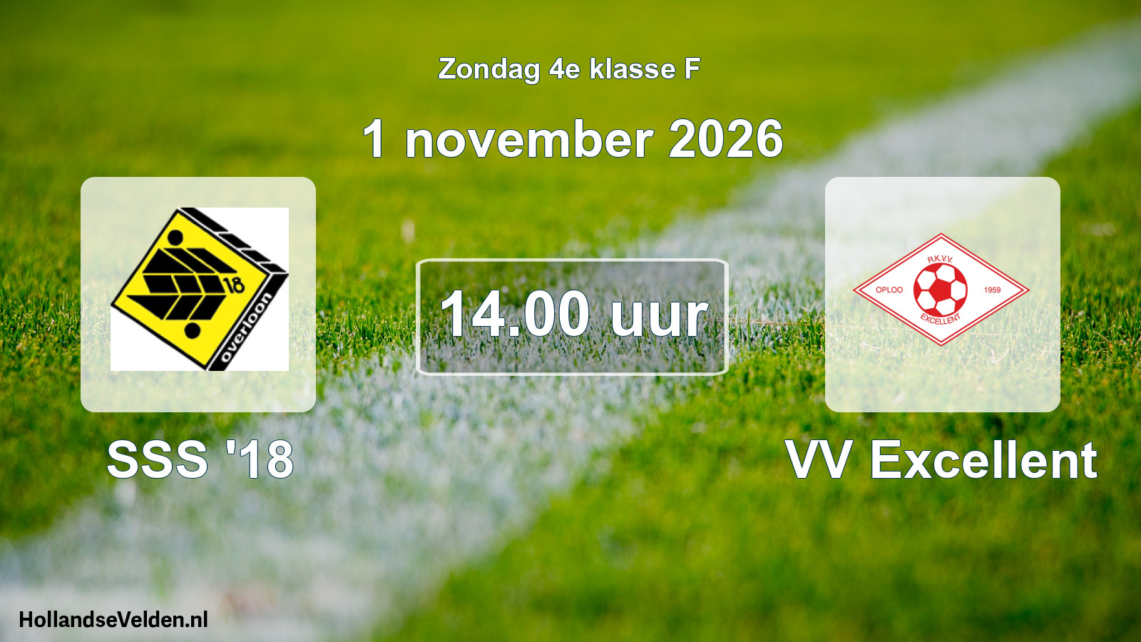 Geplande wedstrijd: SSS '18 - VV Excellent (1 november 2026)