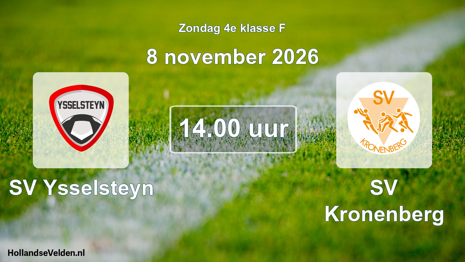 Scheduled Match: SV Ysselsteyn - SV Kronenberg (8 November 2026)