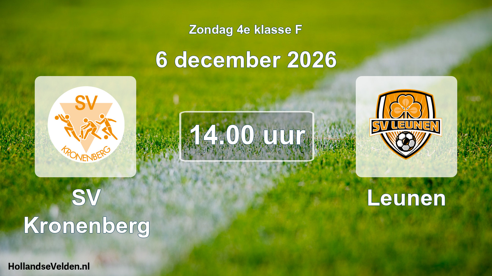Geplande wedstrijd: SV Kronenberg - Leunen (6 december 2026)