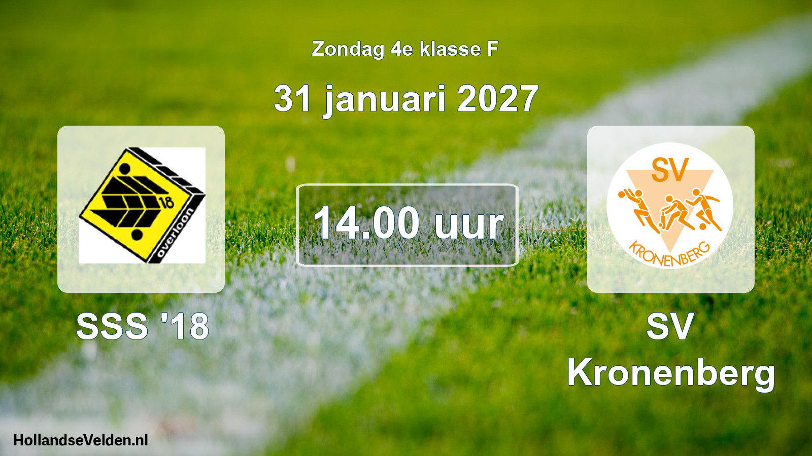 Geplande wedstrijd: SSS '18 - SV Kronenberg (31 januari 2027)