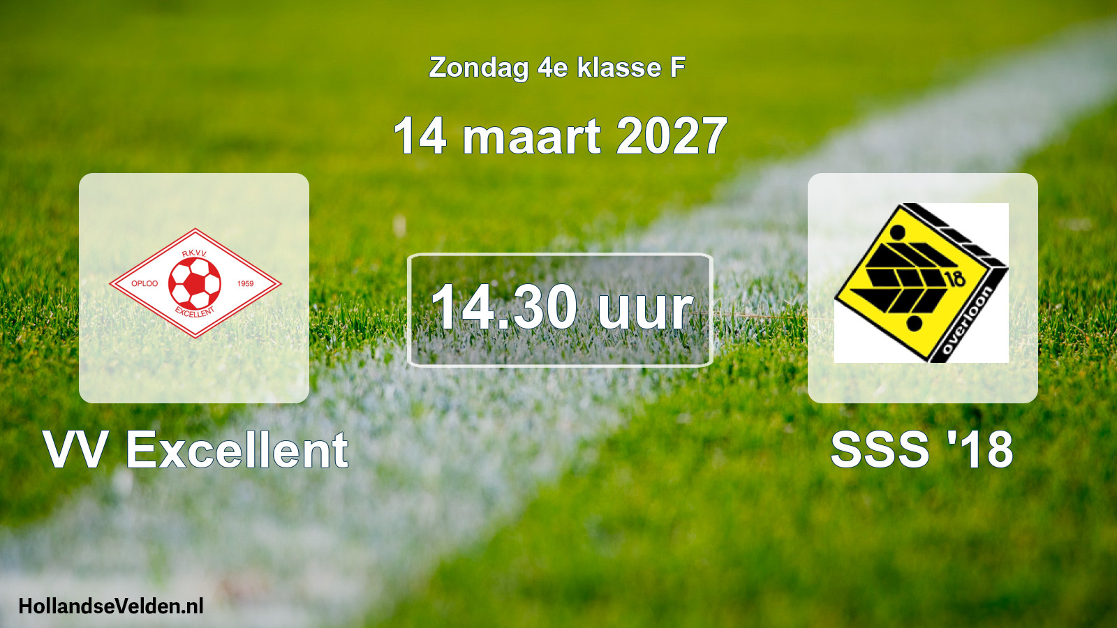 Geplande wedstrijd: VV Excellent - SSS '18 (14 maart 2027)