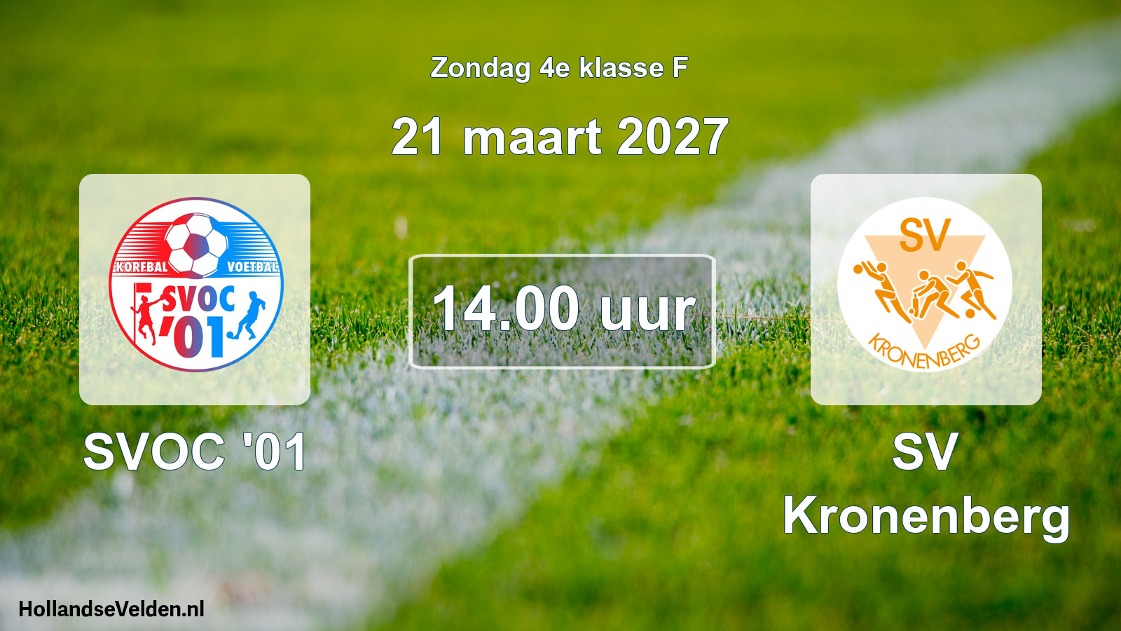 Geplande wedstrijd: SVOC '01 - SV Kronenberg (21 maart 2027)