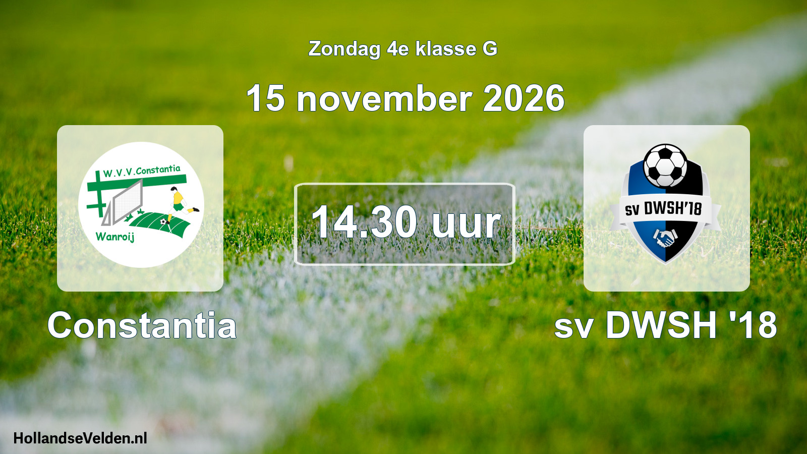 Geplande wedstrijd: Constantia - sv DWSH '18 (15 november 2026)