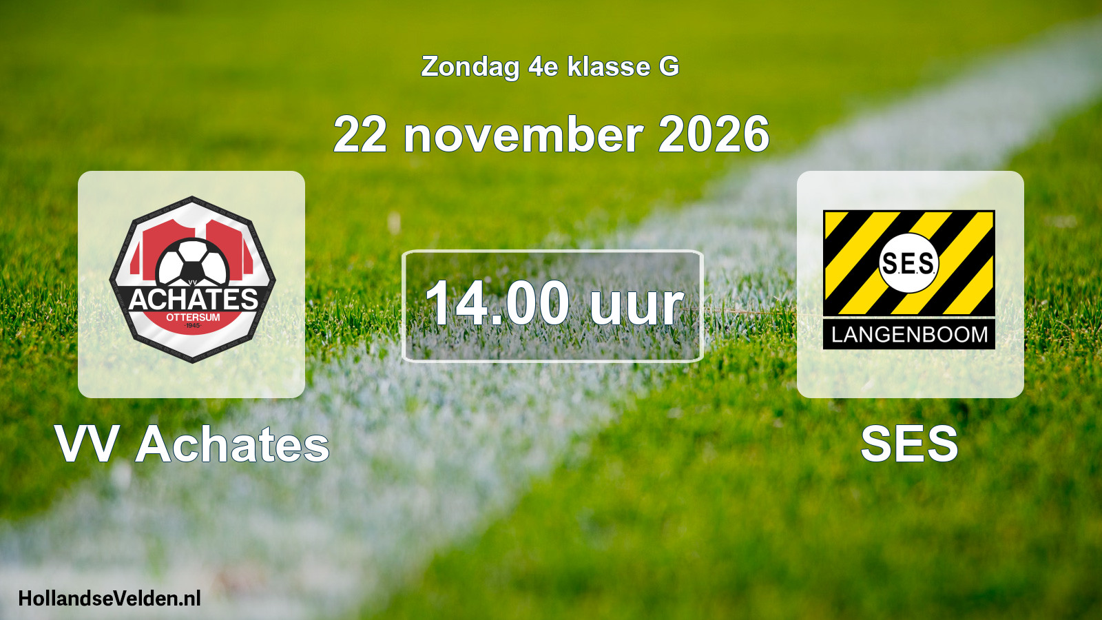 Geplande wedstrijd: VV Achates - SES (22 november 2026)