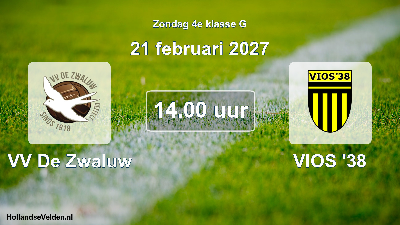 Geplande wedstrijd: VV De Zwaluw - VIOS '38 (21 februari 2027)