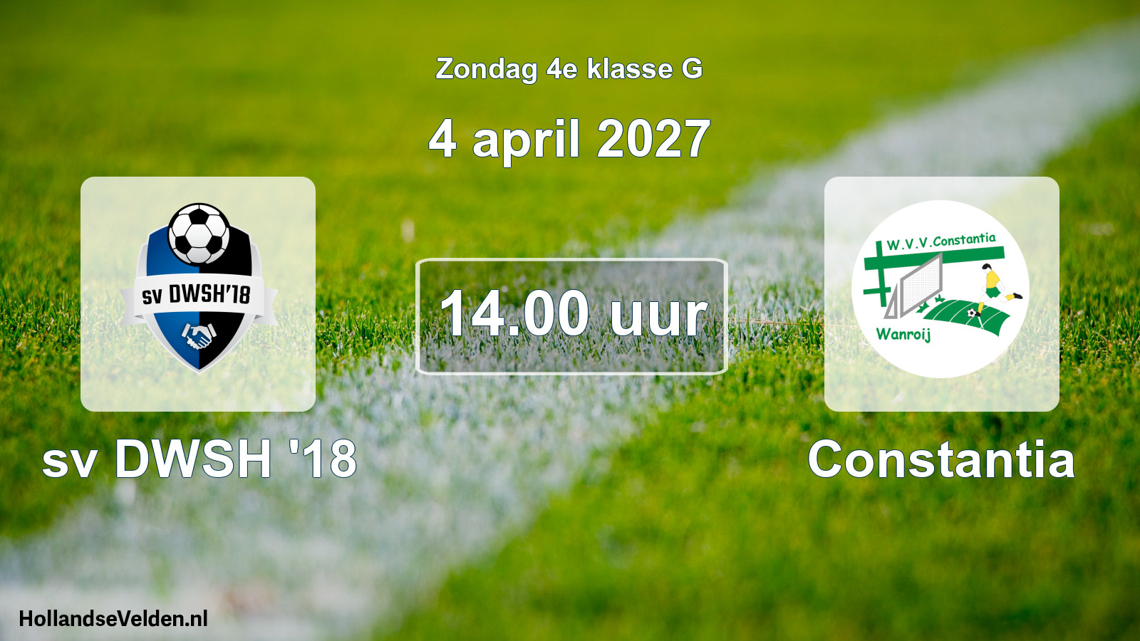 Geplande wedstrijd: sv DWSH '18 - Constantia (4 april 2027)