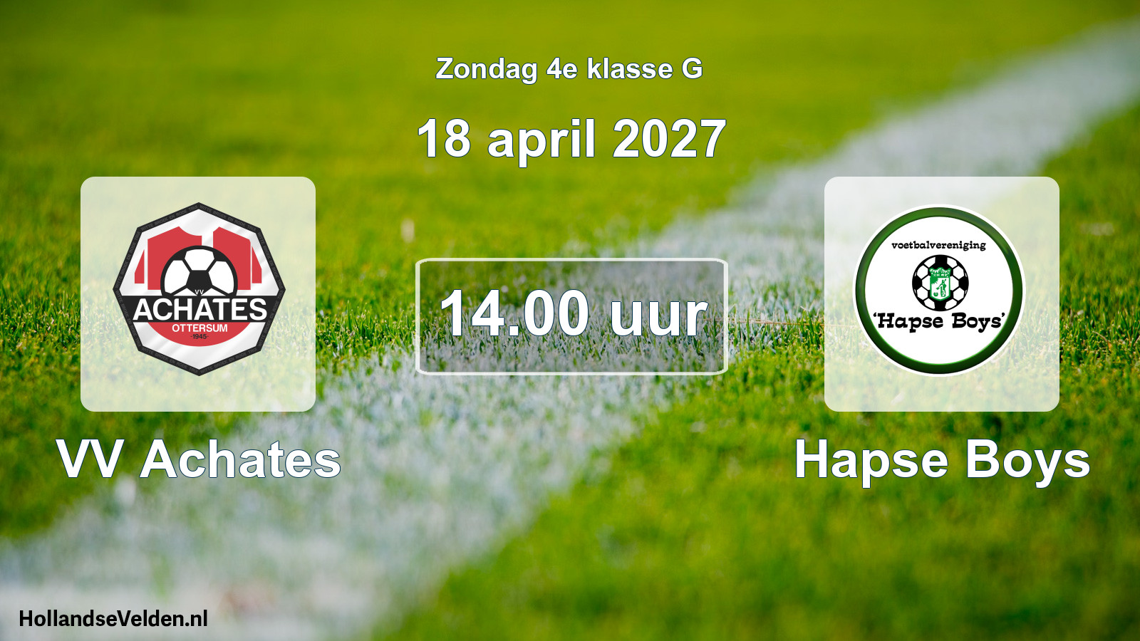 Geplande wedstrijd: VV Achates - Hapse Boys (18 april 2027)