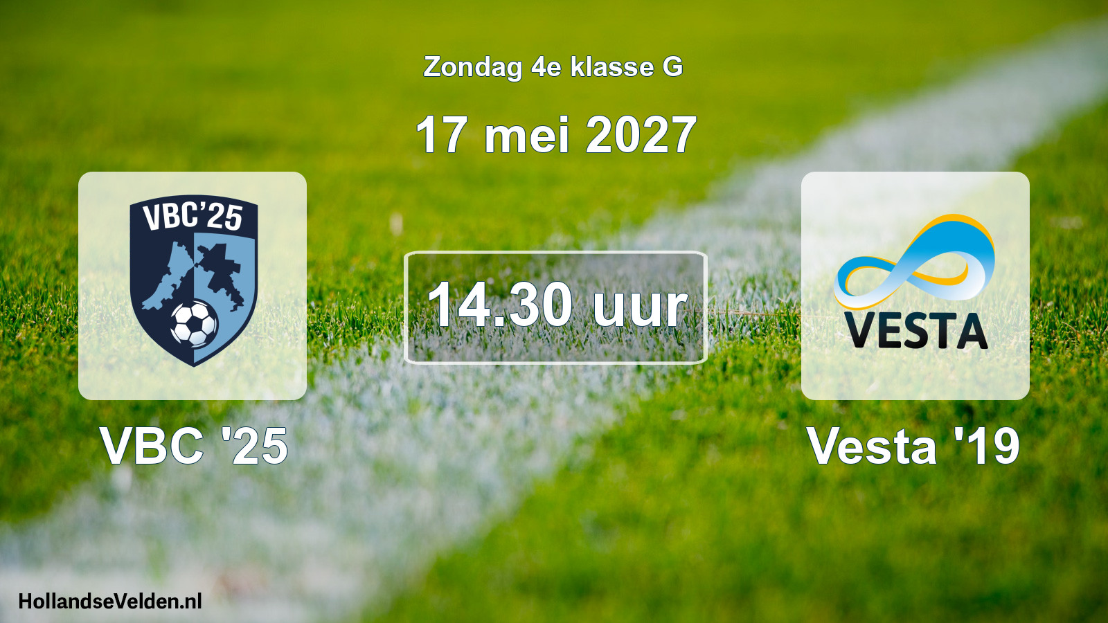 Geplande wedstrijd: VBC '25 - Vesta '19 (17 mei 2027)