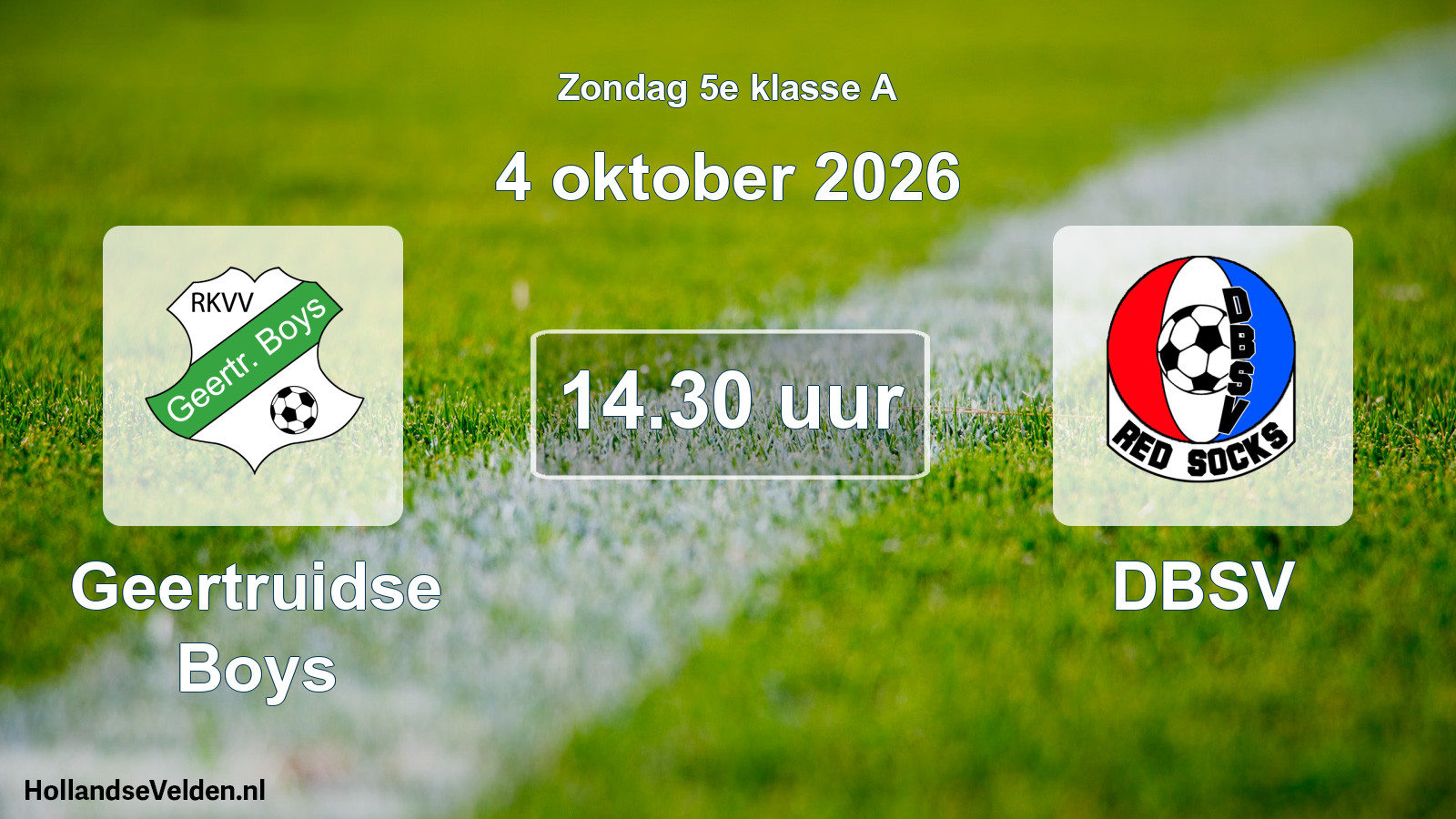 Geplande wedstrijd: Geertruidse Boys - DBSV (4 oktober 2026)