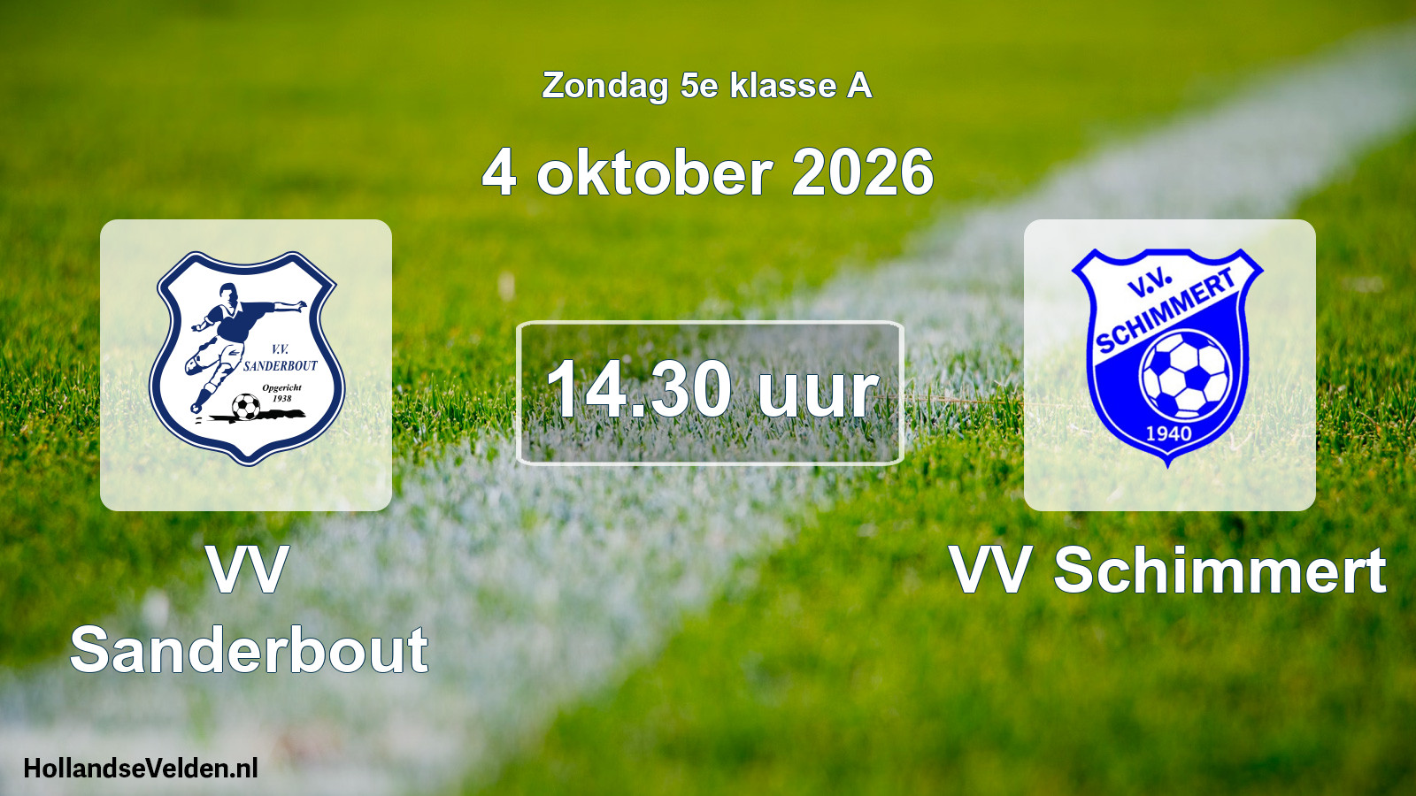 Geplande wedstrijd: VV Sanderbout - VV Schimmert (4 oktober 2026)