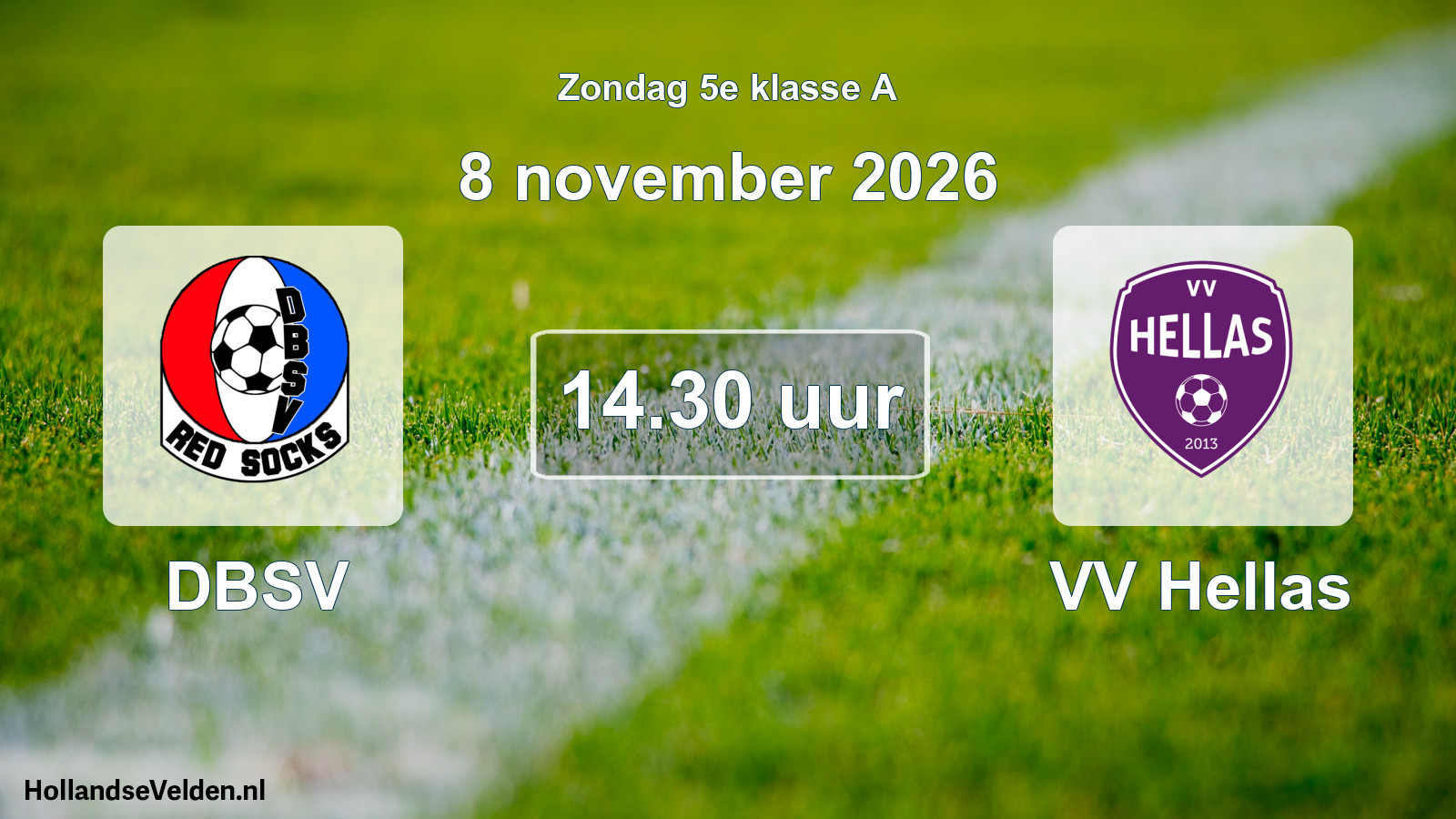Geplande wedstrijd: DBSV - VV Hellas (8 november 2026)