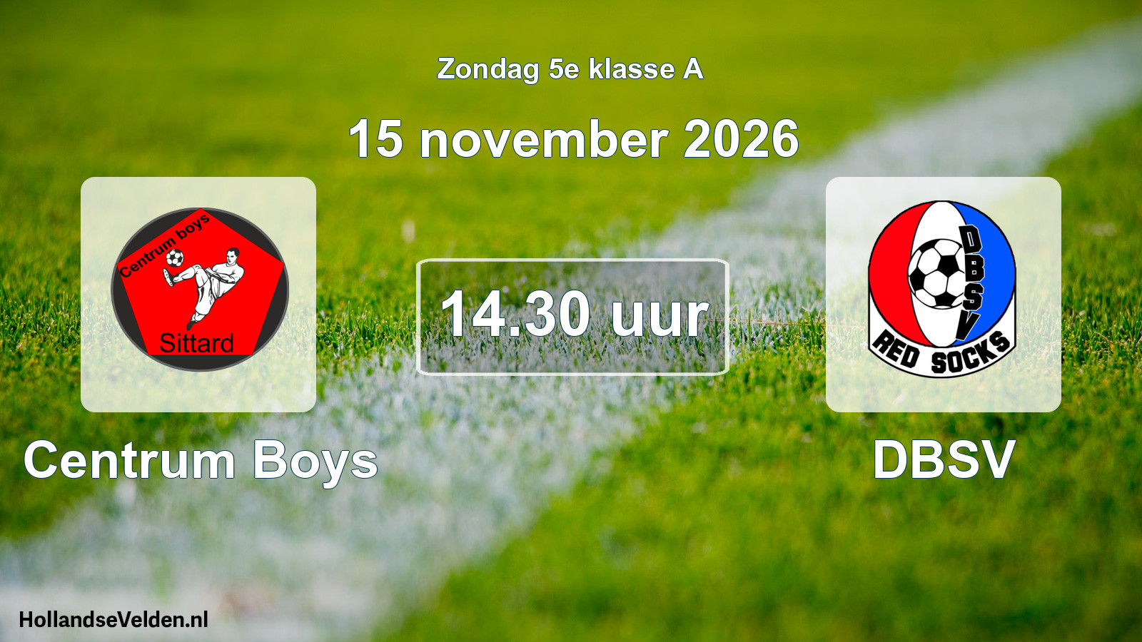 Scheduled Match: Centrum Boys - DBSV (15 November 2026)
