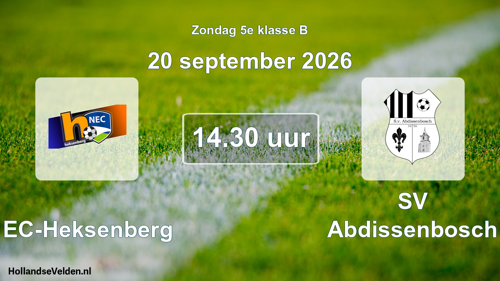 Geplande wedstrijd: NEC-Heksenberg - SV Abdissenbosch (20 september 2026)